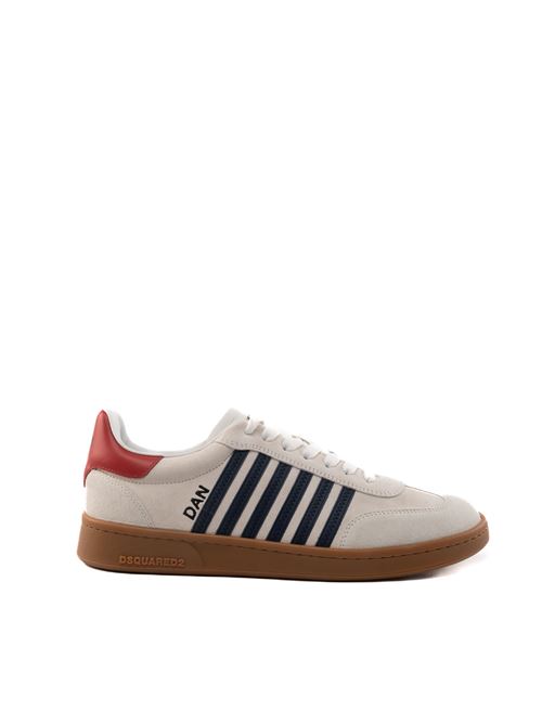 Sneakers Boxer in pelle bianco, blu, rosso DSQUARED2 | SNM0364 14170001M1424